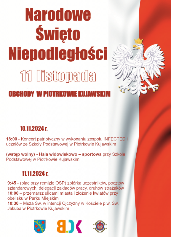 NARODOWE ŚWIĘTO NIEPEODLEGŁOŚCI - 11.11.2024 r.