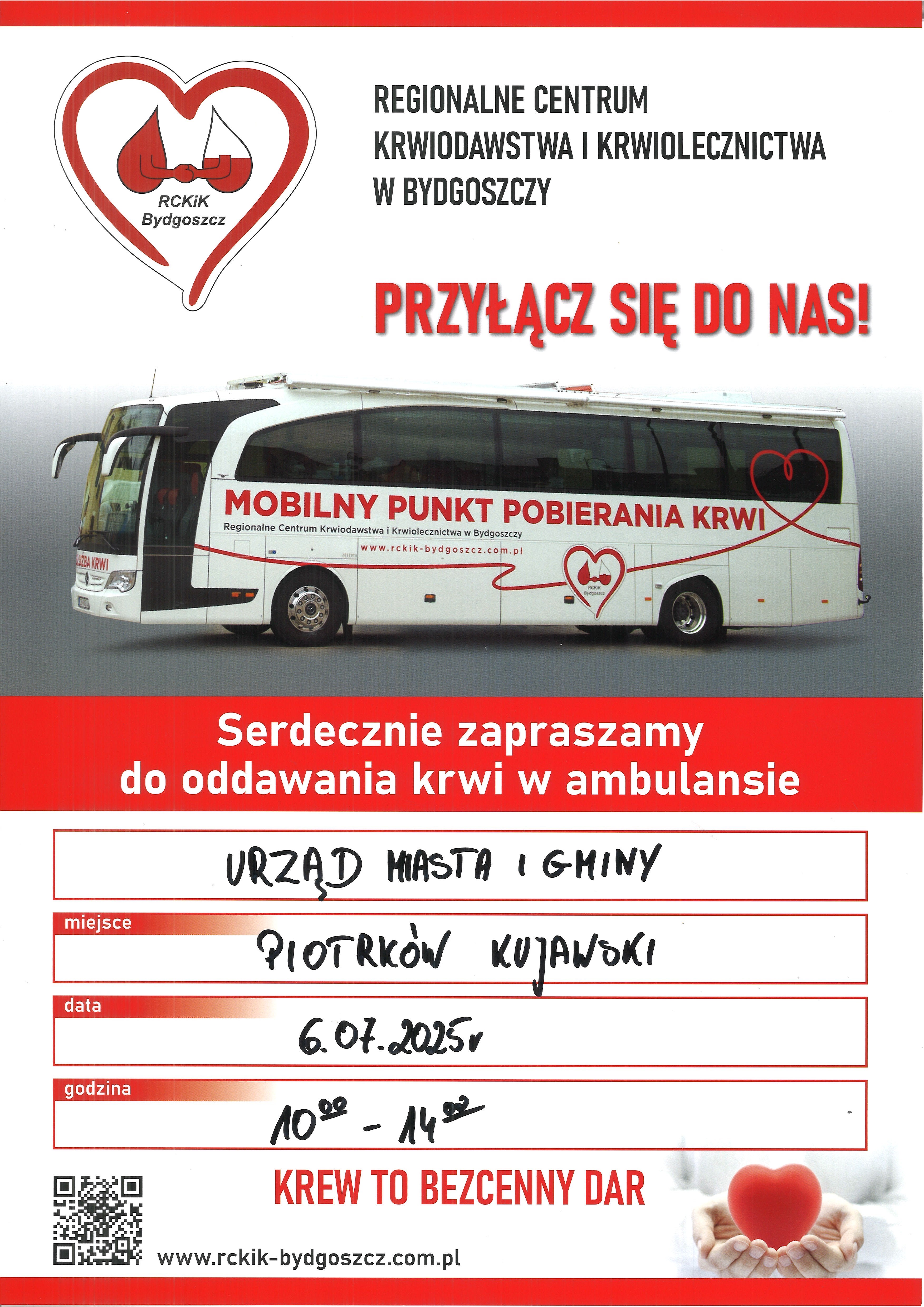 Pobór krwi 06.07.2025 r. (niedziela)