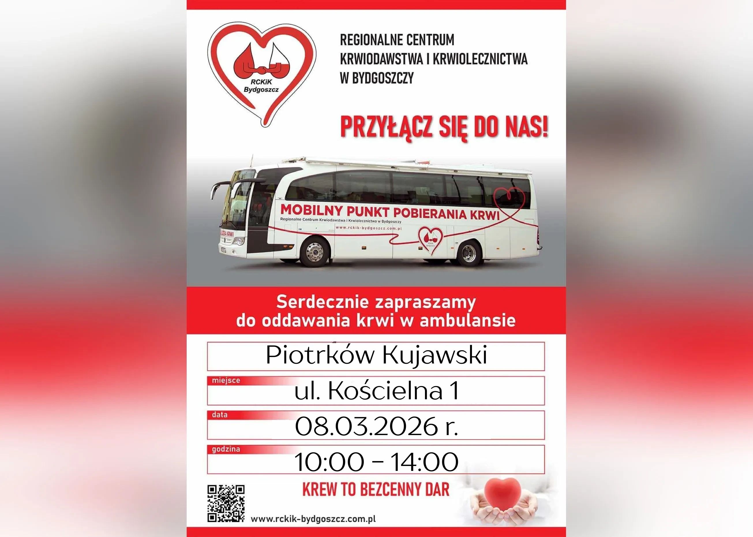 Pobór krwi - 08.03.2026 r. - 10:00-14:00