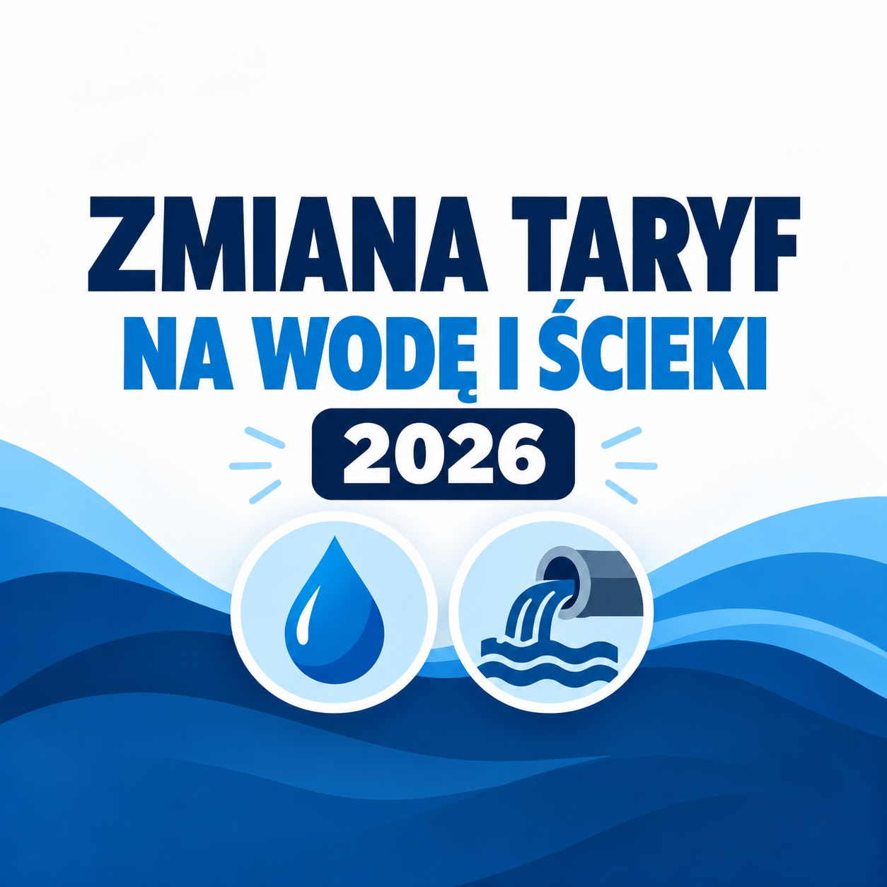 Informacja o zmianie taryf na wodę i ścieki 2026r.